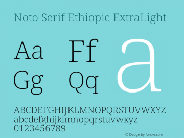 Noto Serif Ethiopic ExtraLight Version 2.102图片样张