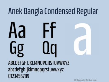 Anek Bangla Condensed Regular Version 1.003图片样张