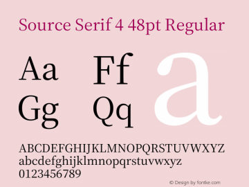Source Serif 4 48pt Regular Version 4.004;hotconv 1.0.116;makeotfexe 2.5.65601图片样张