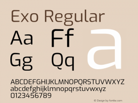 Exo Regular Version 2.001图片样张