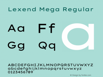 Lexend Mega Regular Version 1.007图片样张