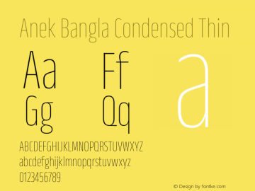 Anek Bangla Condensed Thin Version 1.003图片样张