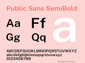 Public Sans SemiBold Version 2.001图片样张