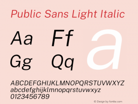 Public Sans Light Italic Version 2.001图片样张