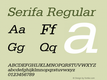 Serifa Regular Version 1.10;com.myfonts.easy.urw.serifa.t-regular-italic.wfkit2.version.3qa5图片样张