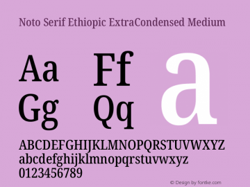 Noto Serif Ethiopic ExtraCondensed Medium Version 2.102图片样张