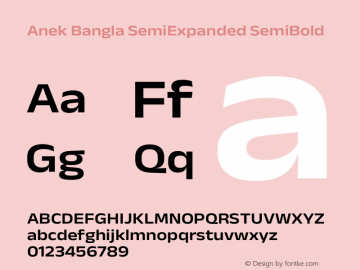 Anek Bangla SemiExpanded SemiBold Version 1.003图片样张