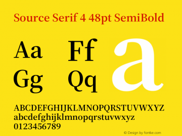 Source Serif 4 48pt SemiBold Version 4.004;hotconv 1.0.116;makeotfexe 2.5.65601图片样张