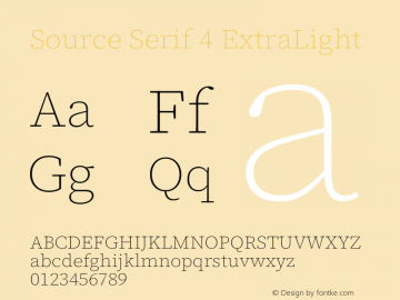 Source Serif 4 ExtraLight Version 4.004;hotconv 1.0.116;makeotfexe 2.5.65601图片样张