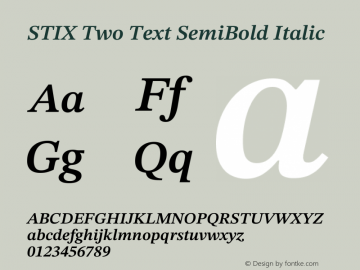 STIX Two Text SemiBold Italic Version 2.13 b171图片样张