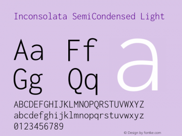 Inconsolata SemiCondensed Light Version 3.001图片样张