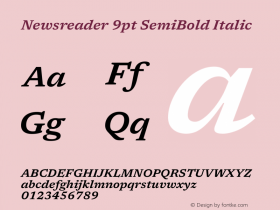 Newsreader 9pt SemiBold Italic Version 1.003图片样张