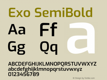 Exo SemiBold Version 2.001图片样张