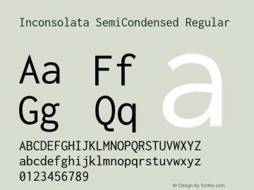 Inconsolata SemiCondensed Regular Version 3.001图片样张