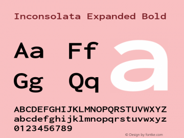 Inconsolata Expanded Bold Version 3.001图片样张