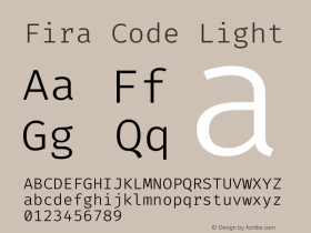 Fira Code Light Version 5.002图片样张