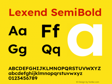 Lexend SemiBold Version 1.007图片样张