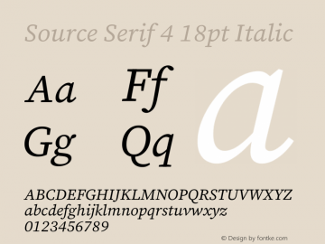 Source Serif 4 18pt Italic Version 4.004;hotconv 1.0.116;makeotfexe 2.5.65601图片样张