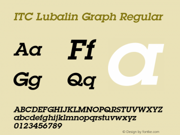 ITC Lubalin Graph Regular 001.002 Font Sample