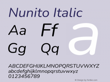 Nunito Italic Version 3.602图片样张