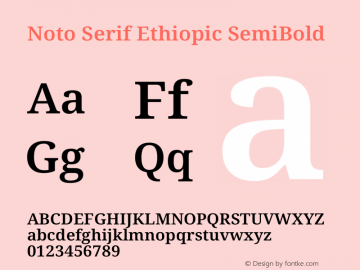Noto Serif Ethiopic SemiBold Version 2.102图片样张