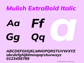 Mulish ExtraBold Italic Version 3.603图片样张