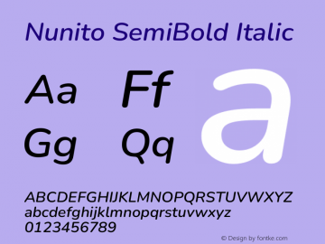 Nunito SemiBold Italic Version 3.602图片样张