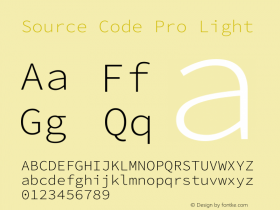 Source Code Pro Light Version 1.018;hotconv 1.0.116;makeotfexe 2.5.65601图片样张