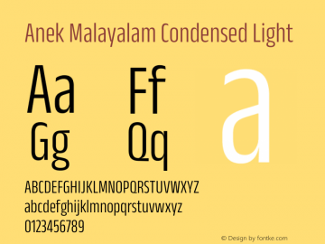 Anek Malayalam Condensed Light Version 1.003图片样张