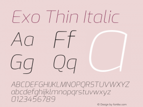 Exo Thin Italic Version 2.001图片样张