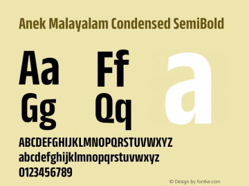 Anek Malayalam Condensed SemiBold Version 1.003图片样张