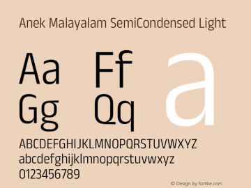 Anek Malayalam SemiCondensed Light Version 1.003图片样张
