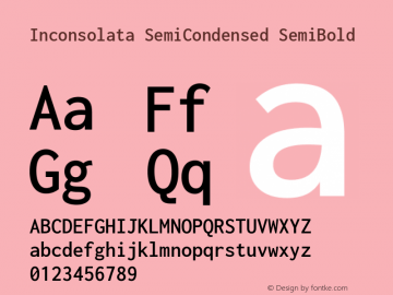 Inconsolata SemiCondensed SemiBold Version 3.001图片样张