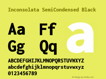 Inconsolata SemiCondensed Black Version 3.001图片样张