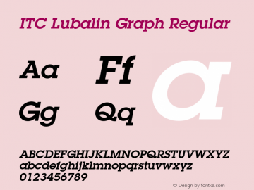 ITC Lubalin Graph Regular 001.002 Font Sample