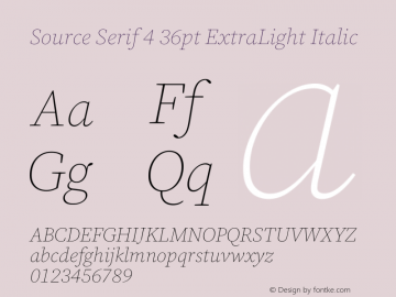 Source Serif 4 36pt ExtraLight Italic Version 4.004;hotconv 1.0.116;makeotfexe 2.5.65601图片样张