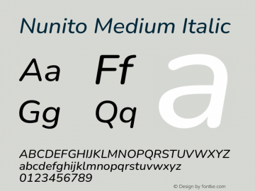 Nunito Medium Italic Version 3.602图片样张