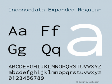 Inconsolata Expanded Regular Version 3.001图片样张