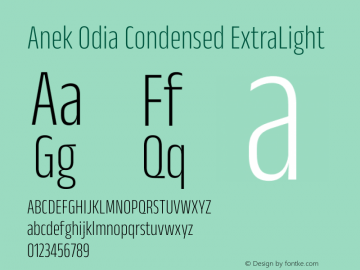 Anek Odia Condensed ExtraLight Version 1.003图片样张