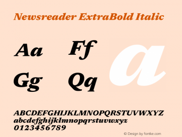 Newsreader ExtraBold Italic Version 1.003图片样张