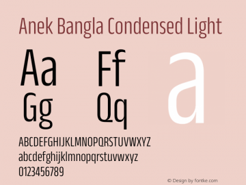 Anek Bangla Condensed Light Version 1.003图片样张