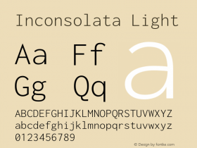 Inconsolata Light Version 3.001图片样张