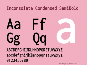 Inconsolata Condensed SemiBold Version 3.001图片样张