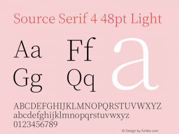 Source Serif 4 48pt Light Version 4.004;hotconv 1.0.116;makeotfexe 2.5.65601图片样张