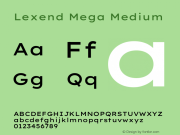 Lexend Mega Medium Version 1.007图片样张