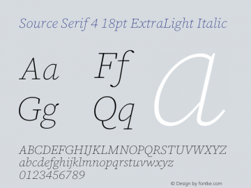 Source Serif 4 18pt ExtraLight Italic Version 4.004;hotconv 1.0.116;makeotfexe 2.5.65601图片样张