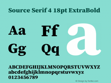 Source Serif 4 18pt ExtraBold Version 4.004;hotconv 1.0.116;makeotfexe 2.5.65601图片样张