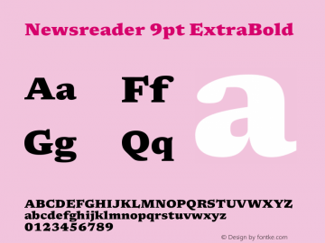 Newsreader 9pt ExtraBold Version 1.003图片样张