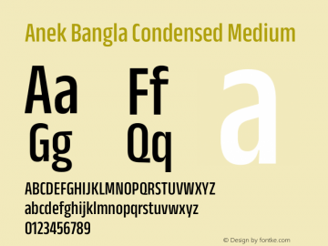 Anek Bangla Condensed Medium Version 1.003图片样张