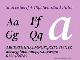 Source Serif 4 48pt SemiBold Italic Version 4.004;hotconv 1.0.116;makeotfexe 2.5.65601图片样张